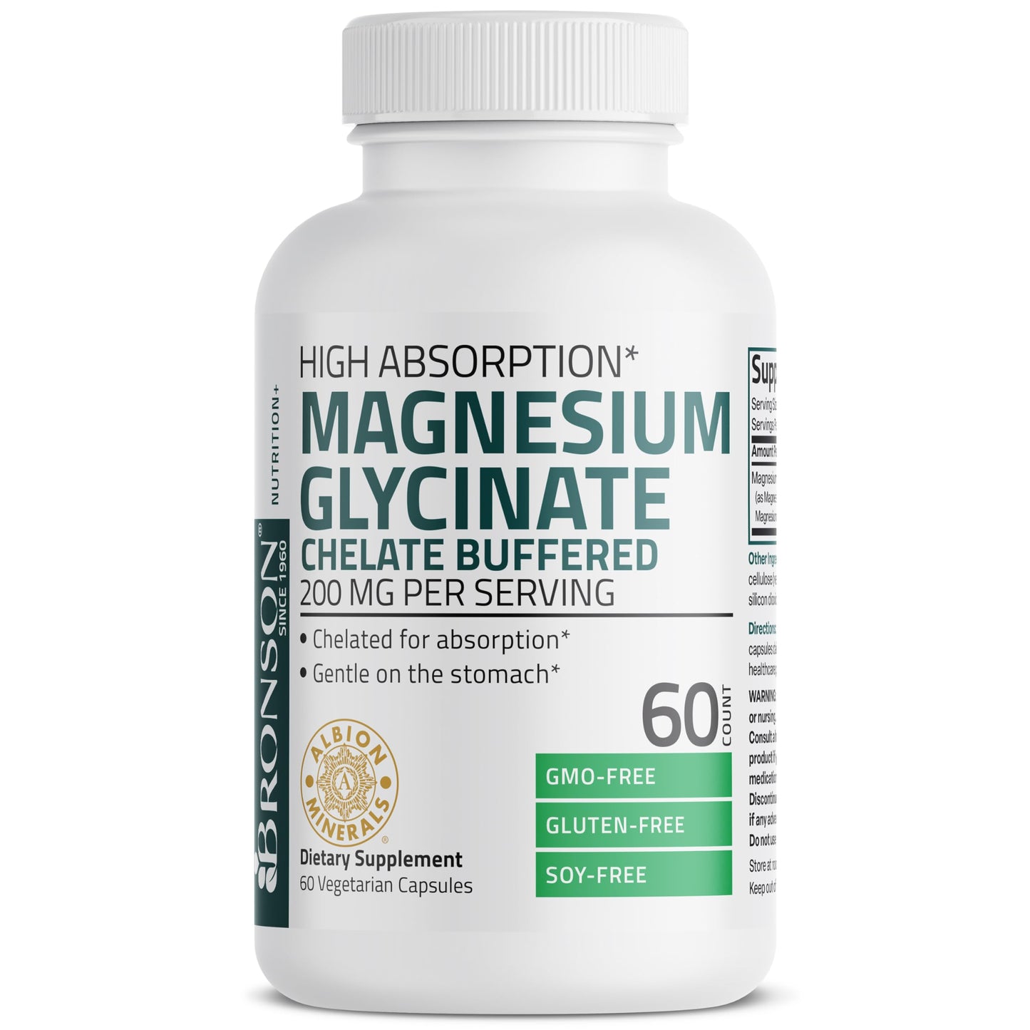 Bronson Magnesium Glycinate 200 mg Chelated, High Absorption