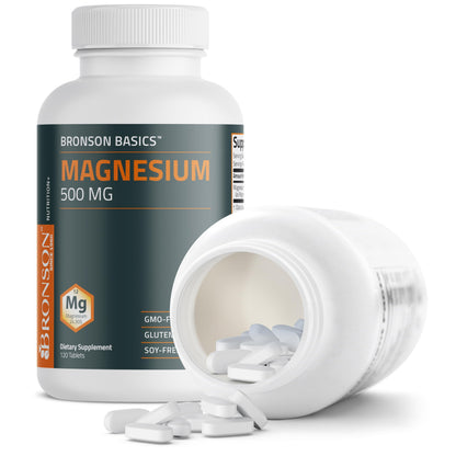 Bronson Magnesium 500 MG – Supports Bone, Muscle & Nervous System (120 Veg Tablets)