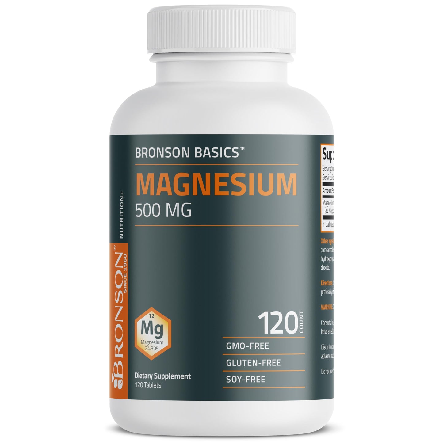 Bronson Magnesium 500 MG – Supports Bone, Muscle & Nervous System (120 Veg Tablets)
