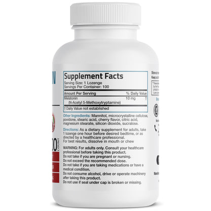 Bronson Melatonin 10mg Fast Dissolve Cherry – Vegetarian | 100 Count