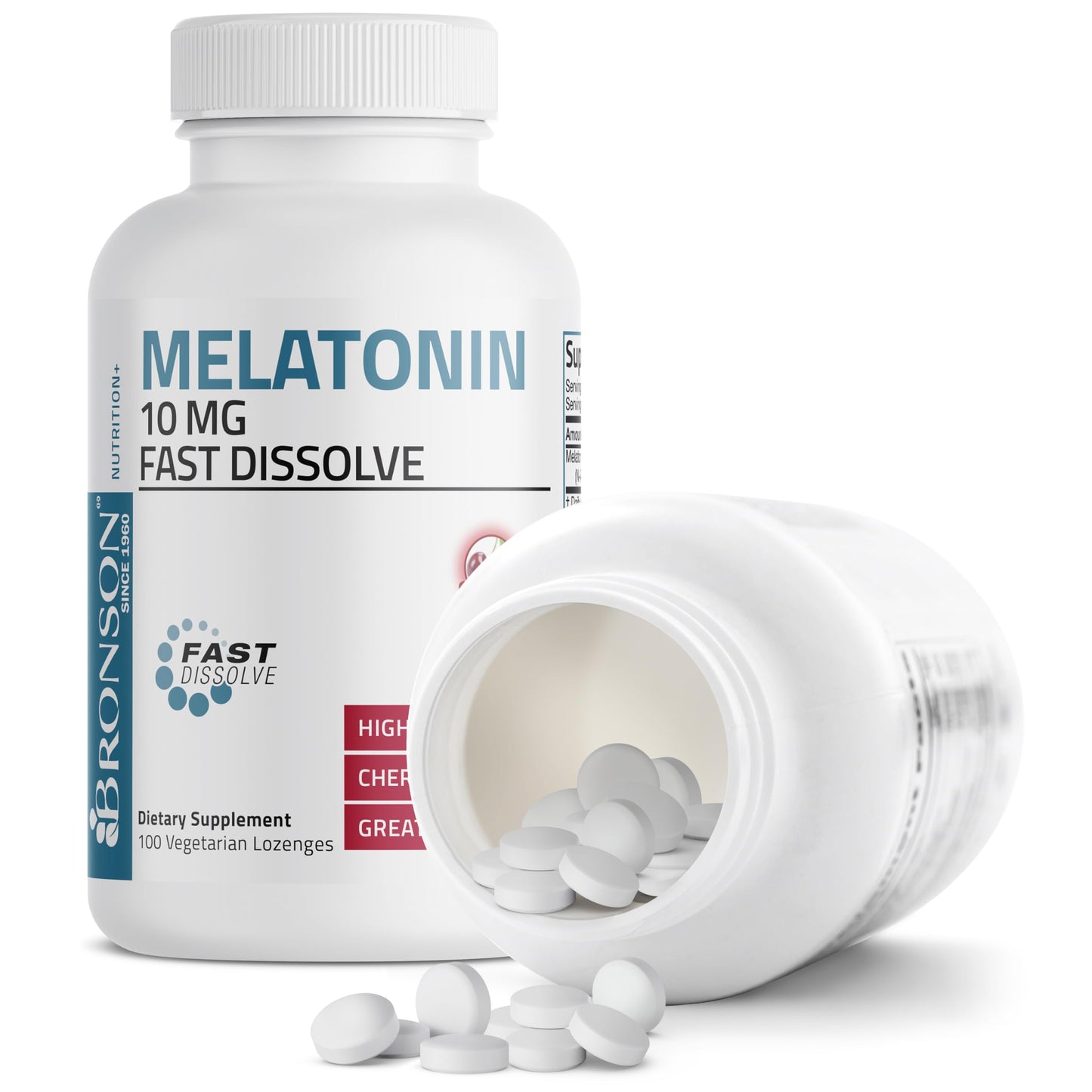 Bronson Melatonin 10mg Fast Dissolve Cherry – Vegetarian | 100 Count