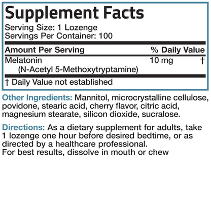 Bronson Melatonin 10mg Fast Dissolve Cherry – Vegetarian | 100 Count