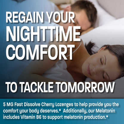Bronson Melatonin 5mg Fast Dissolve Cherry – 360 Vegetarian Lozenges with Vitamin B6 | Nighttime Sleep Aid