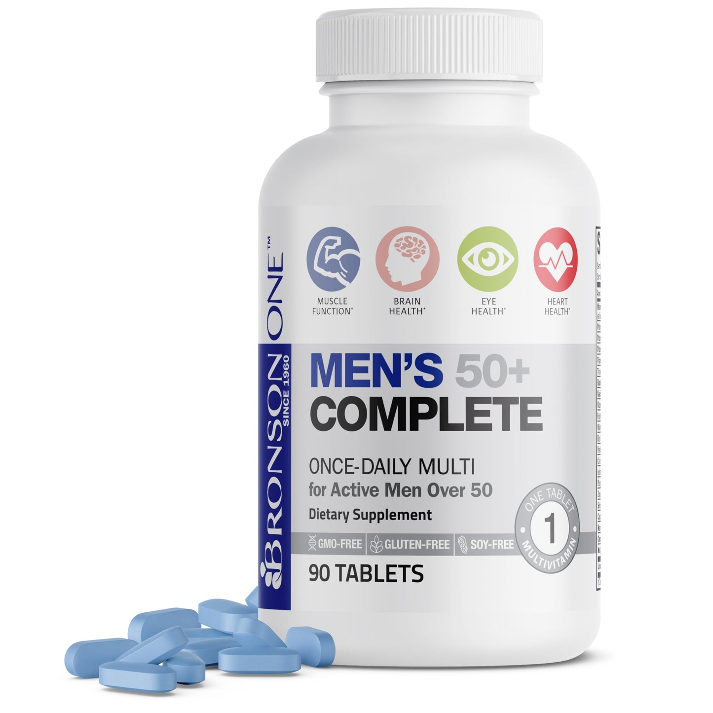 Bronson ONE Daily Men's 50+ Complete Multivitamin & Multimineral – 90 Tablets