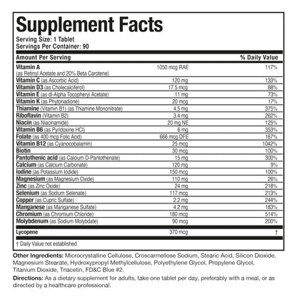 Bronson ONE Daily Men's 50+ Complete Multivitamin & Multimineral – 90 Tablets