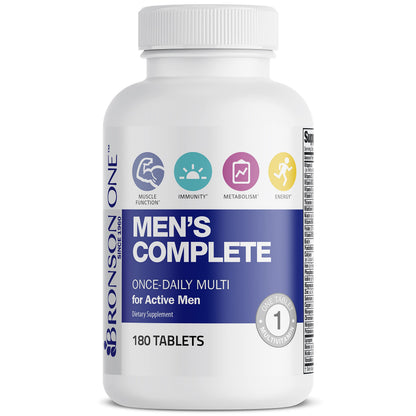 Bronson ONE Daily Men’s Complete Multivitamin – 180 Tablets | Active Men