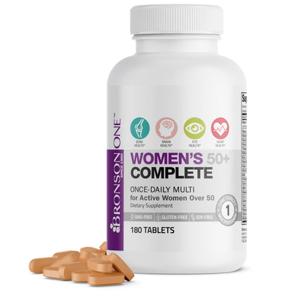Bronson ONE Daily Women’s 50+ Complete Multivitamin & Multimineral – 180 Tablets
