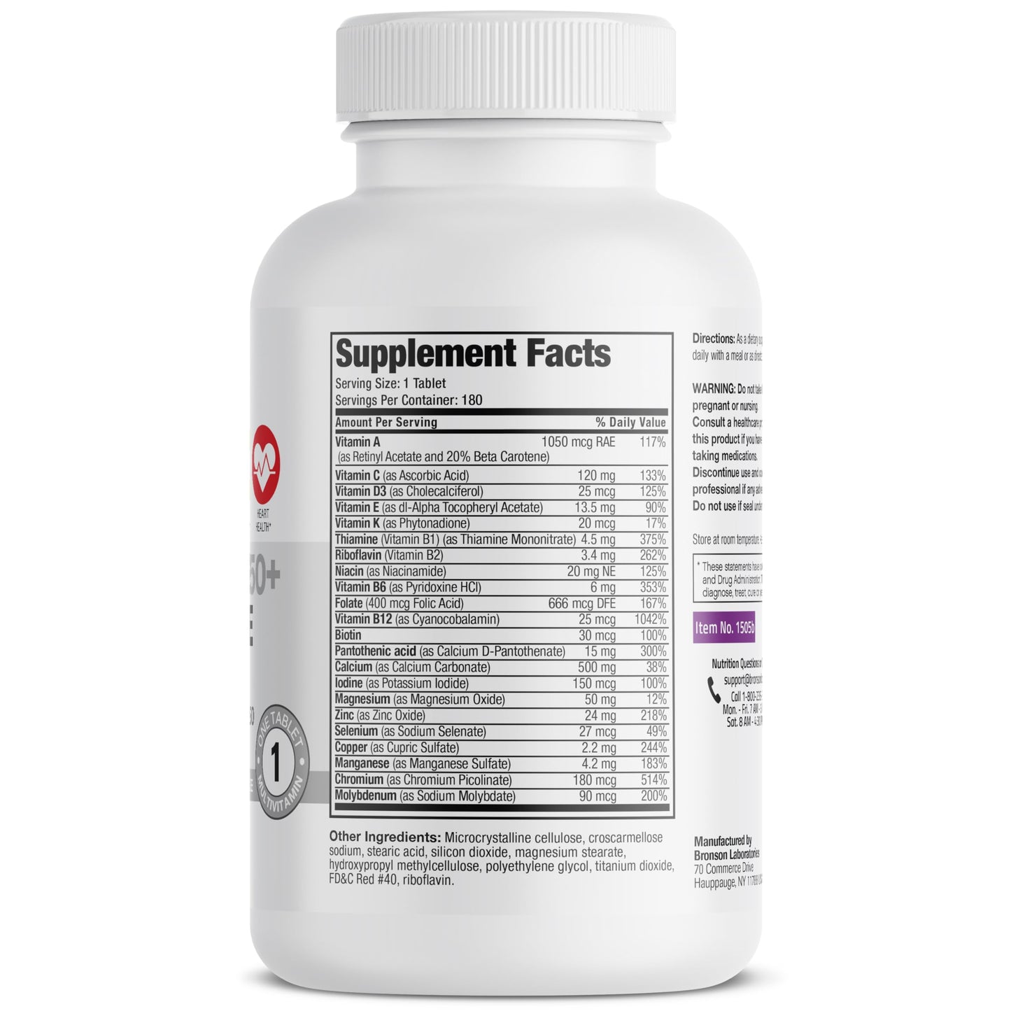 Bronson ONE Daily Women’s 50+ Complete Multivitamin & Multimineral – 180 Tablets