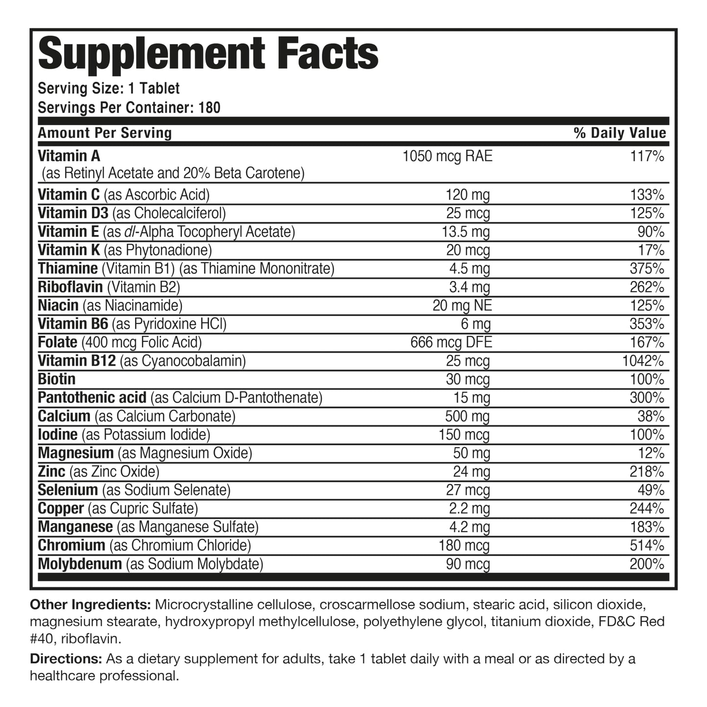 Bronson ONE Daily Women’s 50+ Complete Multivitamin & Multimineral – 180 Tablets