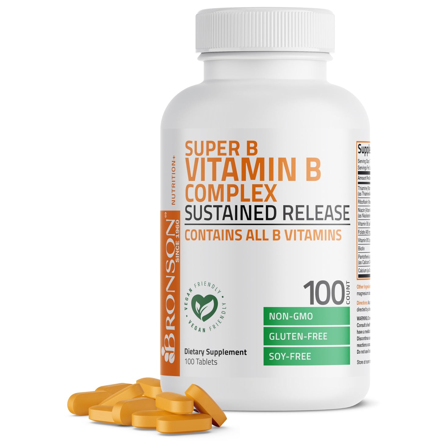 Bronson Super B Complex – Sustained Release B Vitamins (100 Tablets)