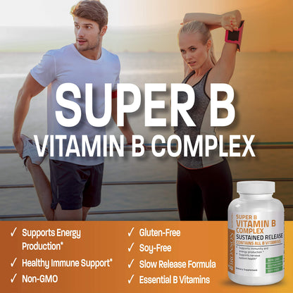 Bronson Super B Complex – Sustained Release B Vitamins (100 Tablets)