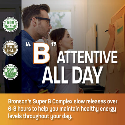 Bronson Super B Complex – Sustained Release B Vitamins (100 Tablets)
