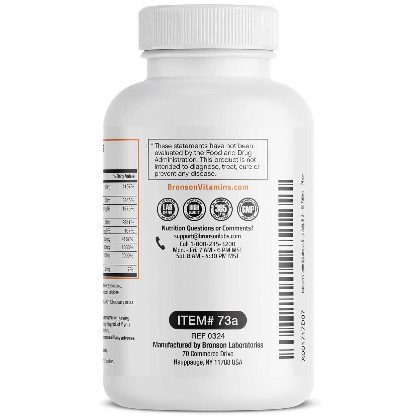 Bronson Super B Complex – Sustained Release B Vitamins (100 Tablets)