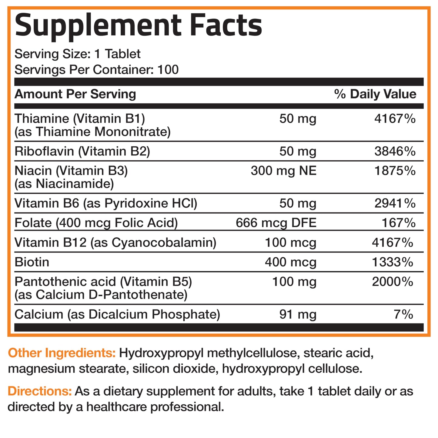 Bronson Super B Complex – Sustained Release B Vitamins (100 Tablets)