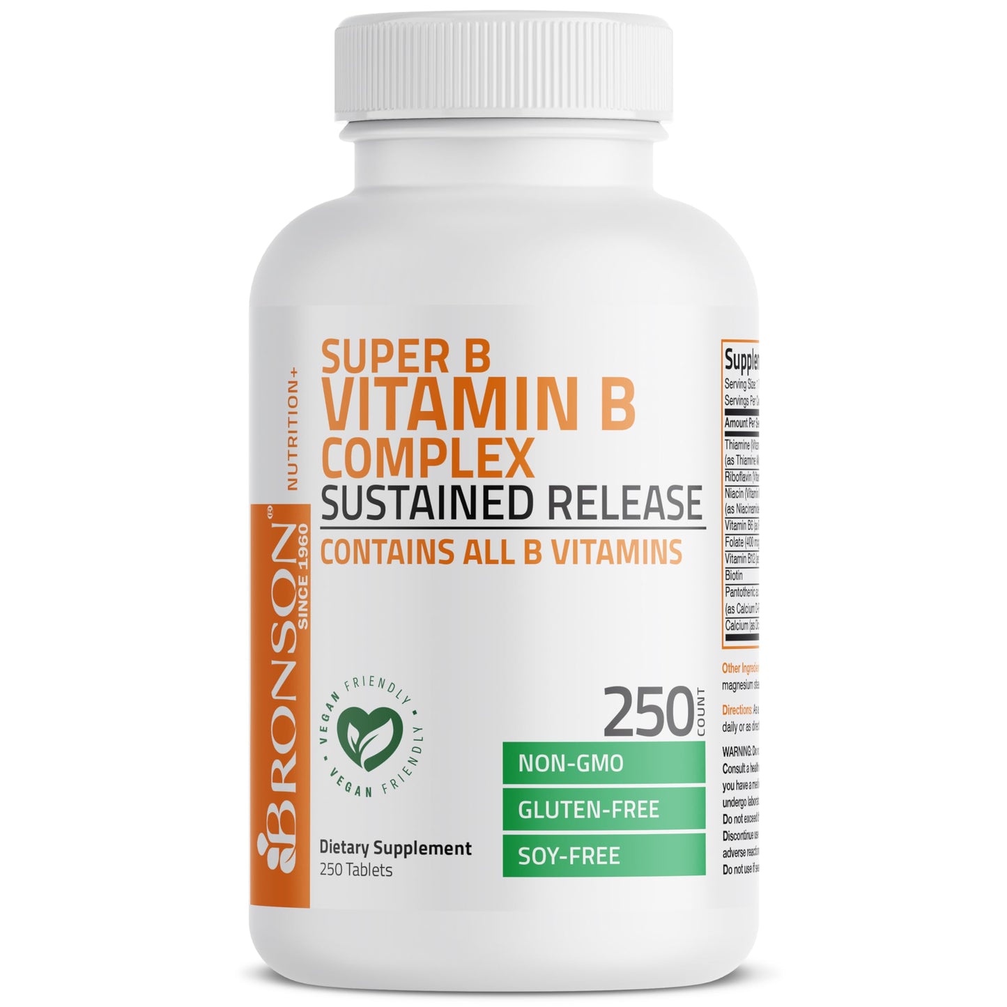 Bronson Super B Vitamin B Complex Sustained Release – 250 Tablets