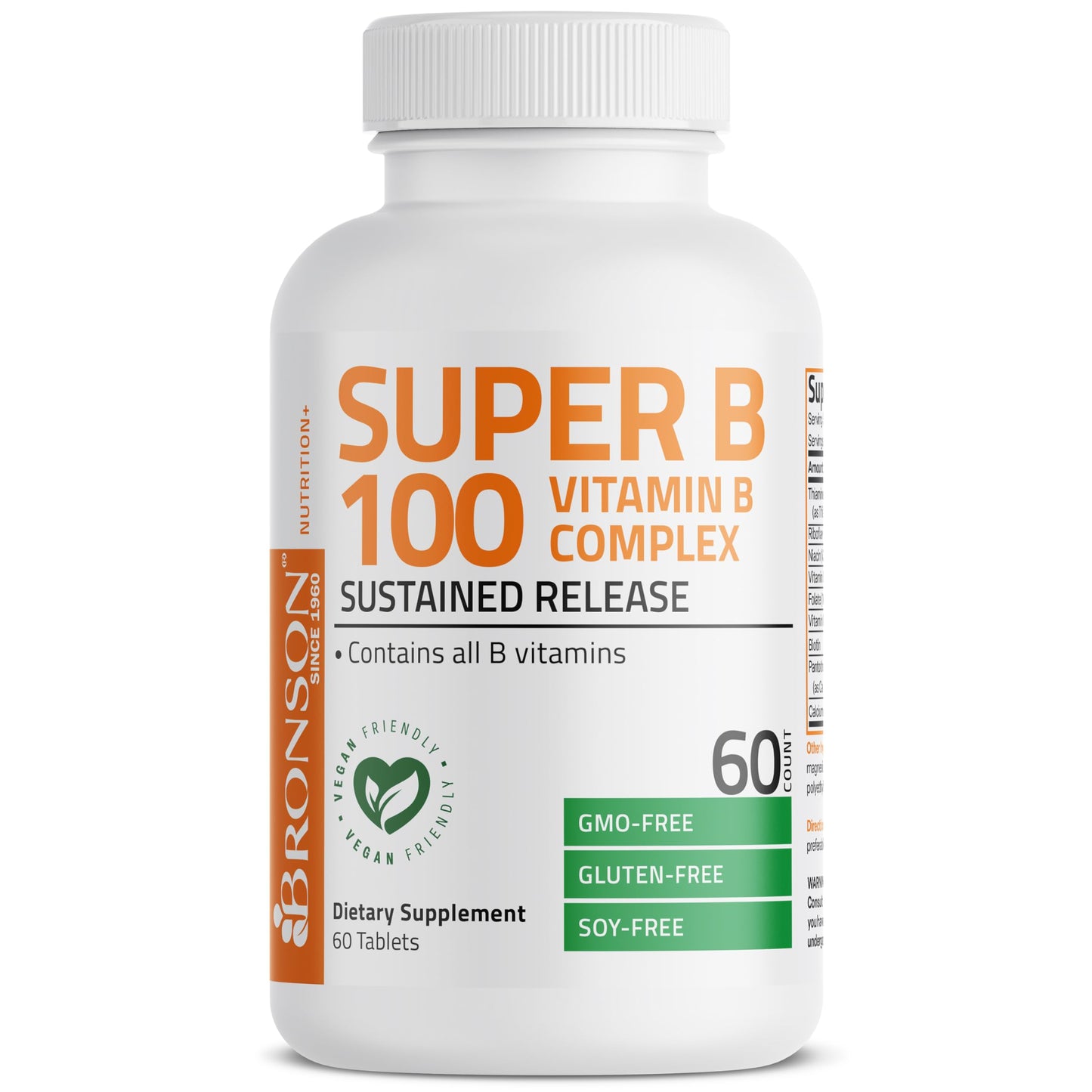Bronson Super B100 Vitamin B Complex - Sustained Release (60 Tablets)