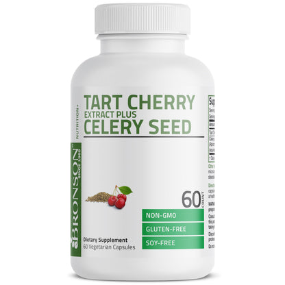 Bronson Tart Cherry + Celery Seed Capsules – Uric Acid Support & Joint Mobility (60 Veg Capsules)