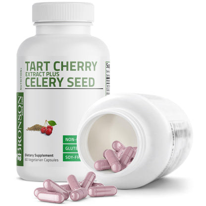 Bronson Tart Cherry + Celery Seed Capsules – Uric Acid Support & Joint Mobility (60 Veg Capsules)