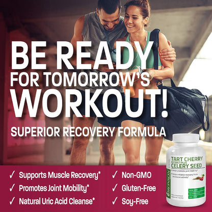 Bronson Tart Cherry + Celery Seed Capsules – Uric Acid Support & Joint Mobility (60 Veg Capsules)