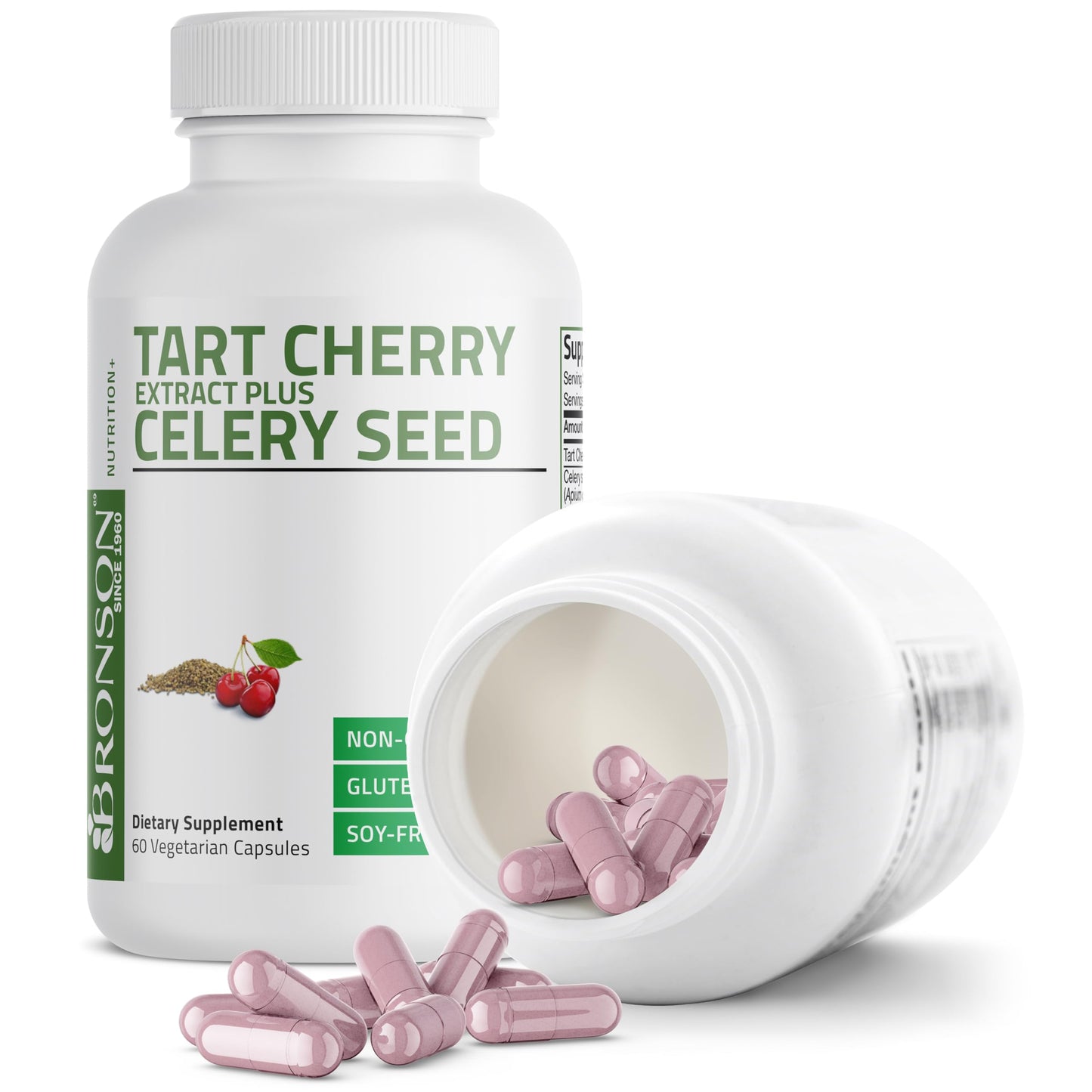 Bronson Tart Cherry + Celery Seed Capsules – Uric Acid Support & Joint Mobility (60 Veg Capsules)