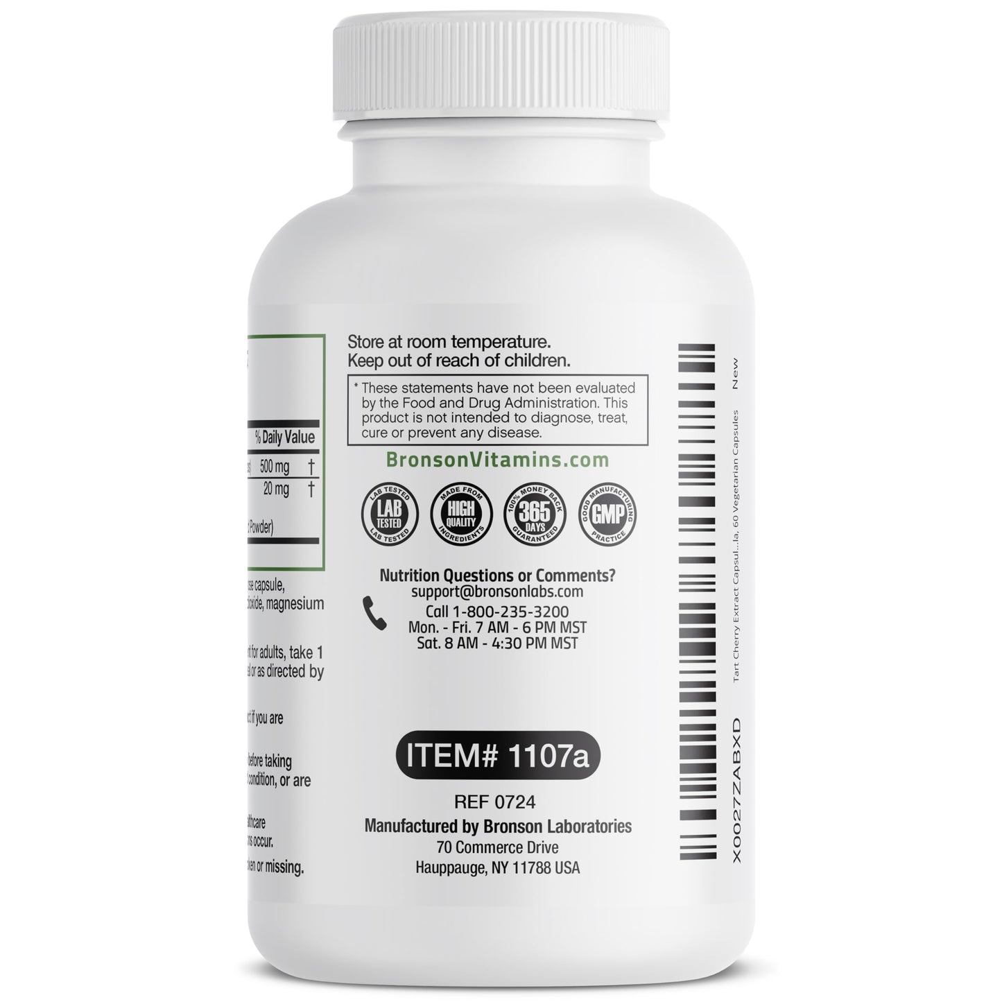 Bronson Tart Cherry + Celery Seed Capsules – Uric Acid Support & Joint Mobility (60 Veg Capsules)