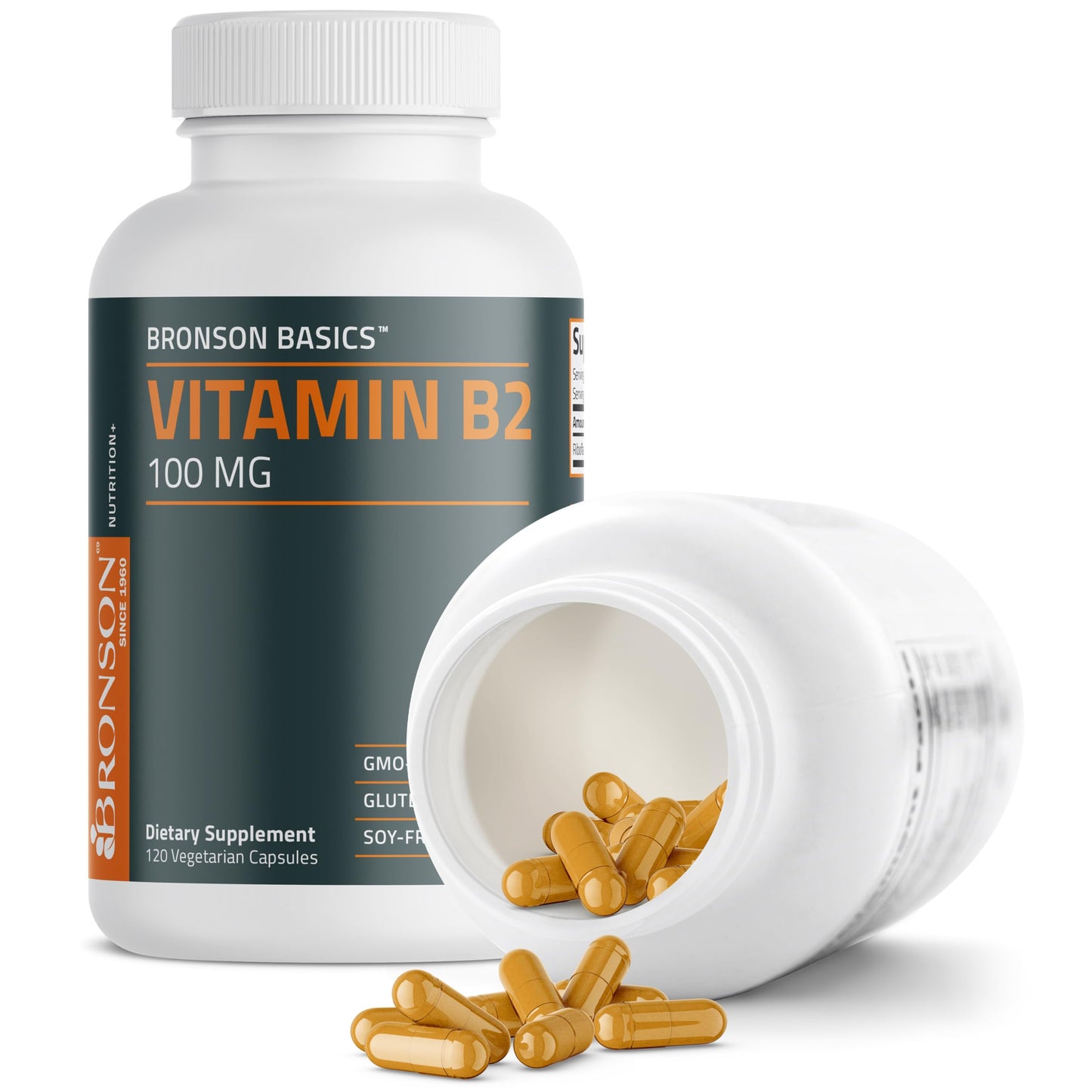 Bronson Vitamin B2 100mg Non-GMO | 120 Vegetarian Capsules