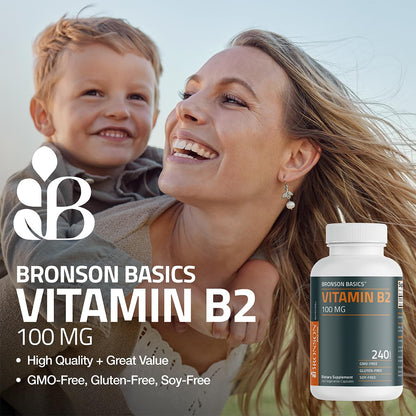 Bronson Vitamin B2 100mg Non-GMO | 120 Vegetarian Capsules