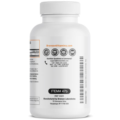 Bronson Vitamin C 1000mg Premium Non-GMO Ascorbic Acid Tablets – 250 Count