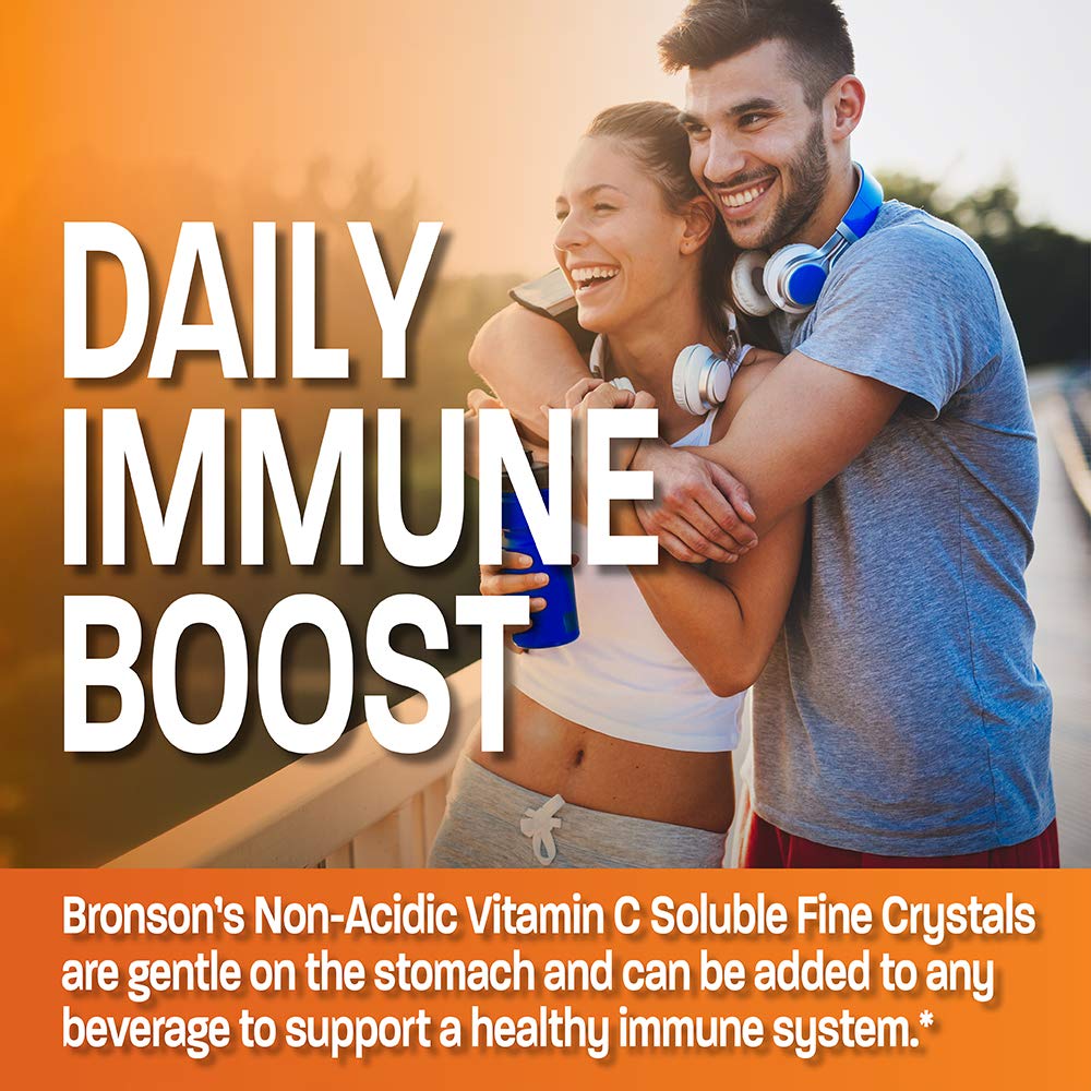 Bronson Non Acidic Vitamin C Powder Sodium Ascorbate – Non-GMO, 1 lb (454 g)