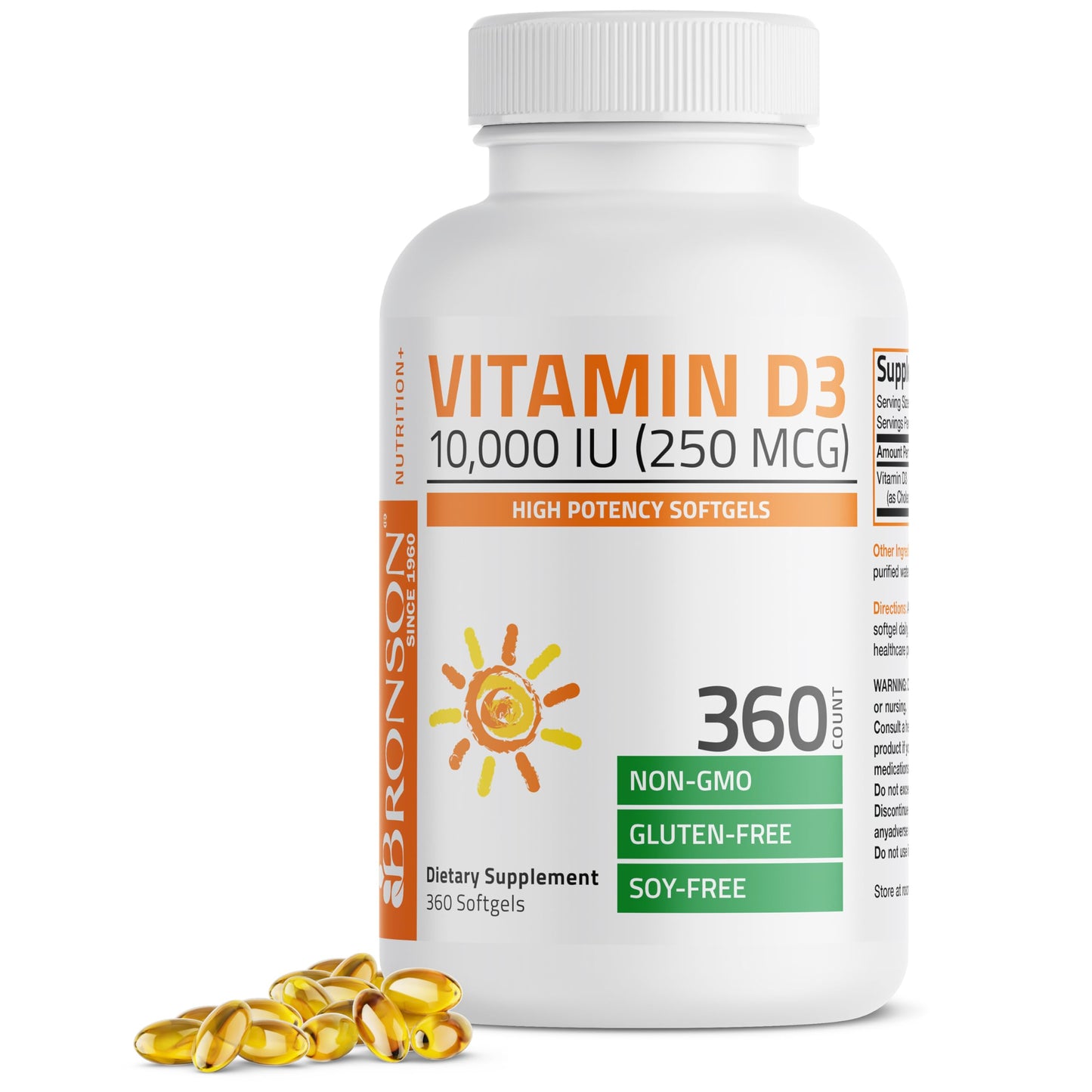 Bronson Vitamin D3 10,000 IU High Potency - 360 Softgels