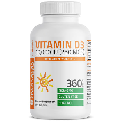 Bronson Vitamin D3 10,000 IU High Potency - 360 Softgels