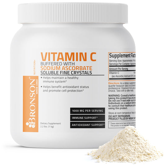 Bronson Buffered Vitamin C Powder – Immune Support, Antioxidant, 1 kg (2.2 lbs) BritishVita | Premium UK Vitamins & Wellness Supplements
