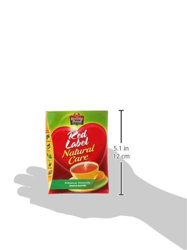 2-Pack Brooke Bond Red Label Natural Care Tea – 5 Ayurvedic Ingredients, 2 x 250 gm