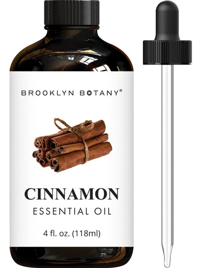 Brooklyn Botany Cinnamon Essential Oil - 4 Fl Oz - 100% Pure & Natural - Premium Grade with Dropper