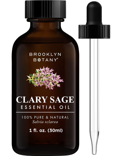 Brooklyn Botany Clary Sage Essential Oil - 100% Pure & Natural, Premium Grade, 1 Fl Oz