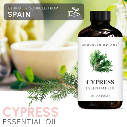 Brooklyn Botany Cypress Essential Oil – 100% Pure & Natural, Premium Grade, 1 Fl Oz
