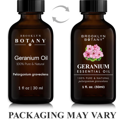 Brooklyn Botany Geranium Essential Oil – 100% Pure & Natural, Premium Grade, 1 Fl Oz