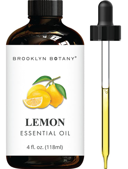Brooklyn Botany Lemon Essential Oil - 4 oz - 100% Pure & Natural | Premium Grade with Dropper