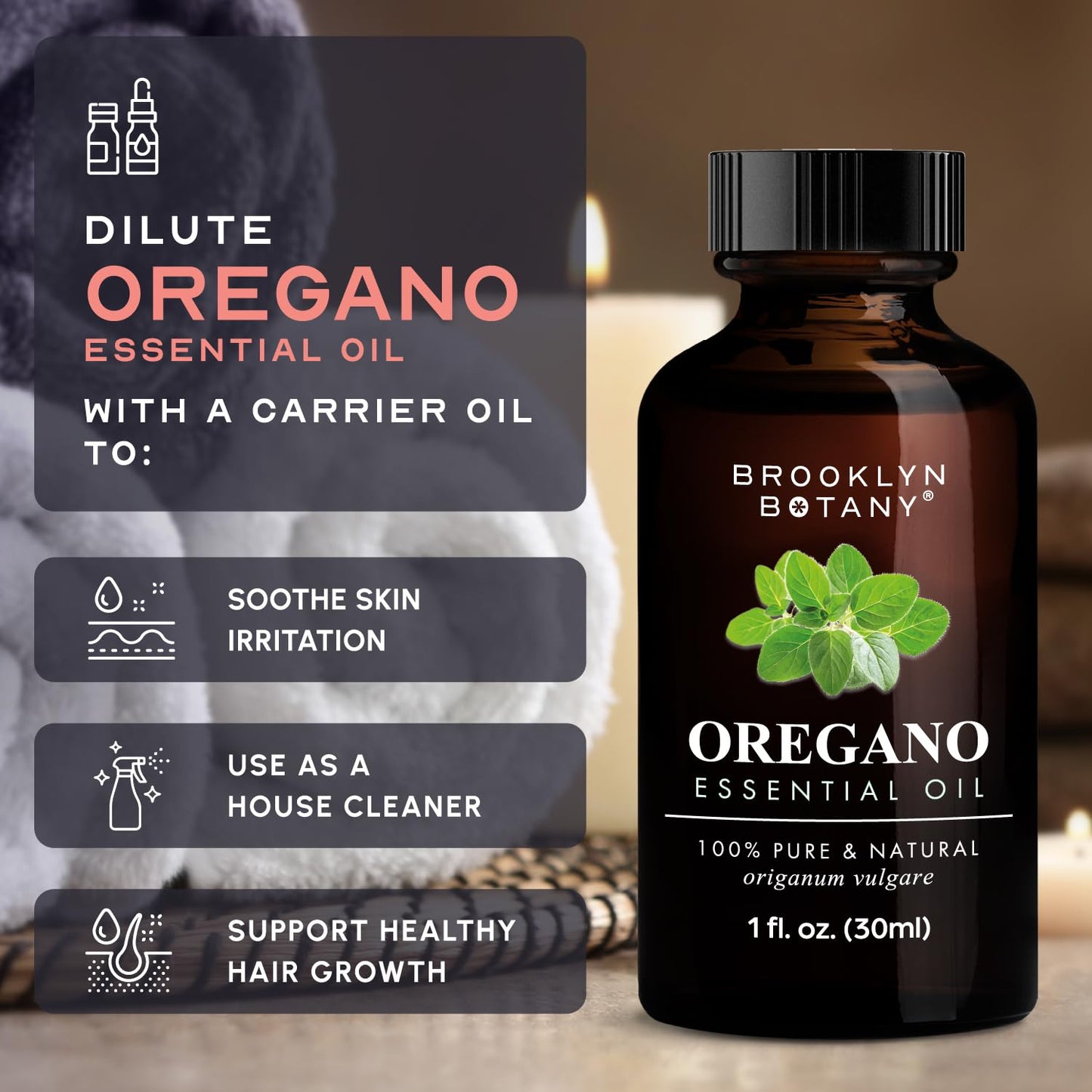 Brooklyn Botany Oregano Essential Oil - 100% Pure & Natural, Premium Grade (1 Fl Oz)
