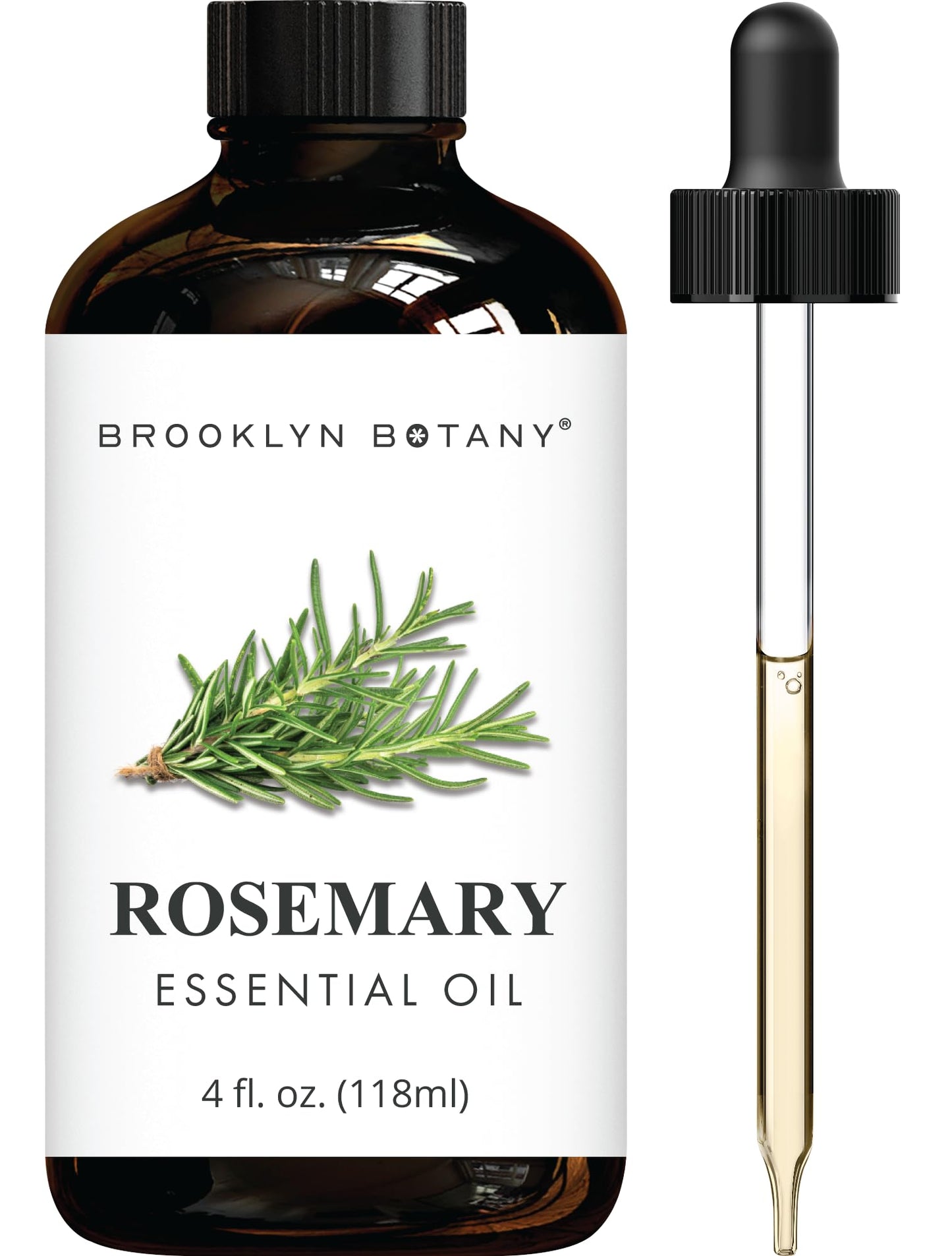 Brooklyn Botany Rosemary Essential Oil - 4 fl oz - 100% Pure & Natural - Premium Grade with Dropper