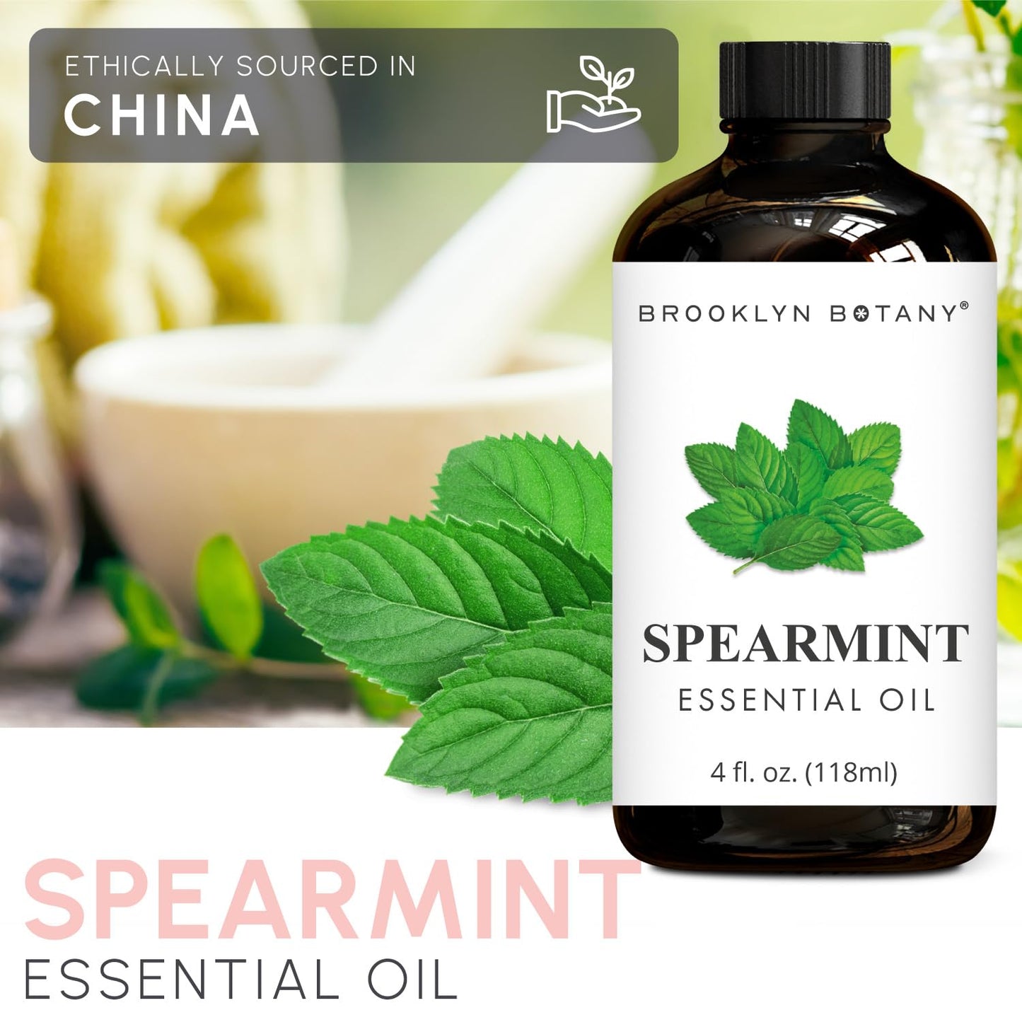 Brooklyn Botany Spearmint Essential Oil - 4 oz | 100% Pure & Natural