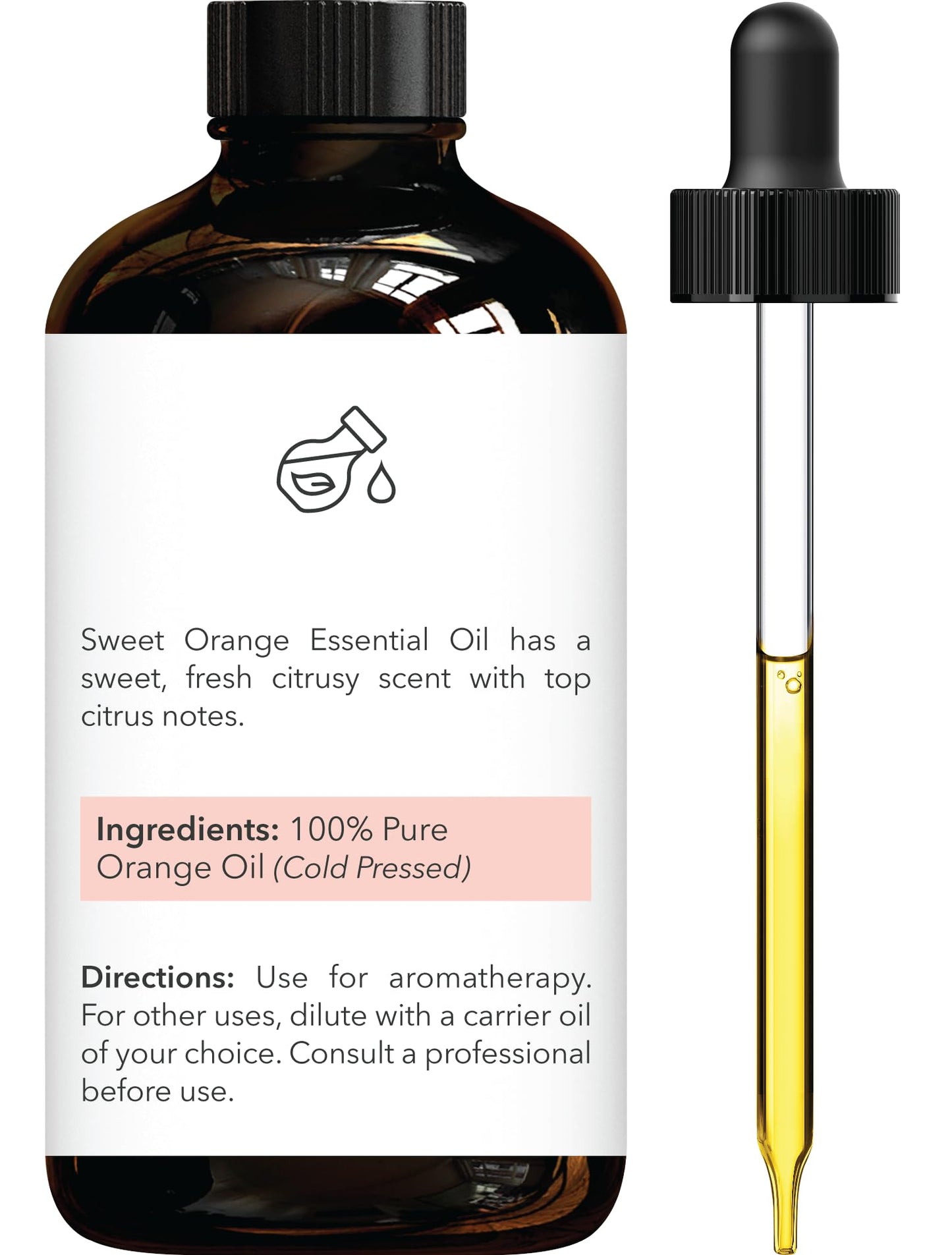 Brooklyn Botany Sweet Orange Oil - 4 oz, Pure & Natural, Premium Grade