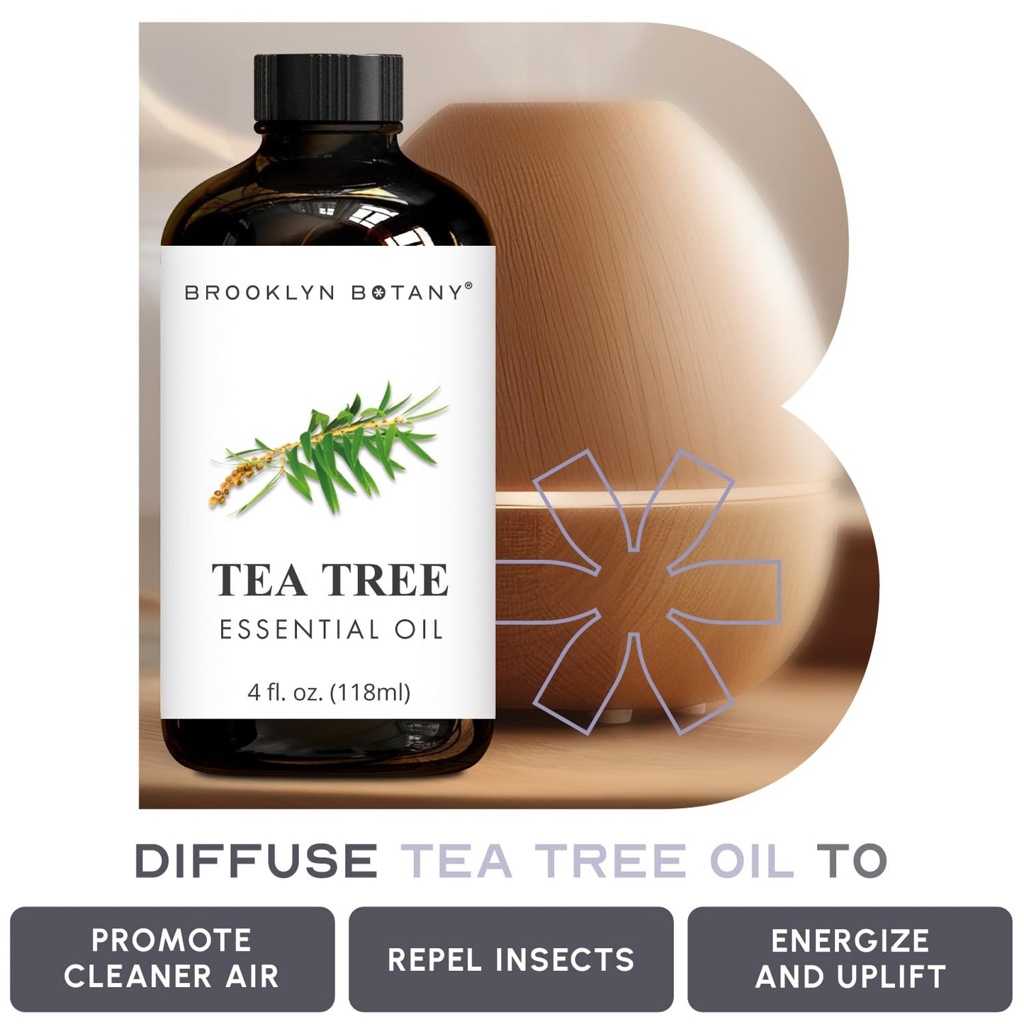 Brooklyn Botany Tea Tree Essential Oil - 4 fl oz - 100% Pure & Natural Premium Grade with Dropper