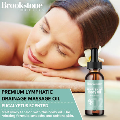 Pink Sky Brookstone Lymphatic Drainage Massage Kit | Wood Massager & Lymphatic Oil