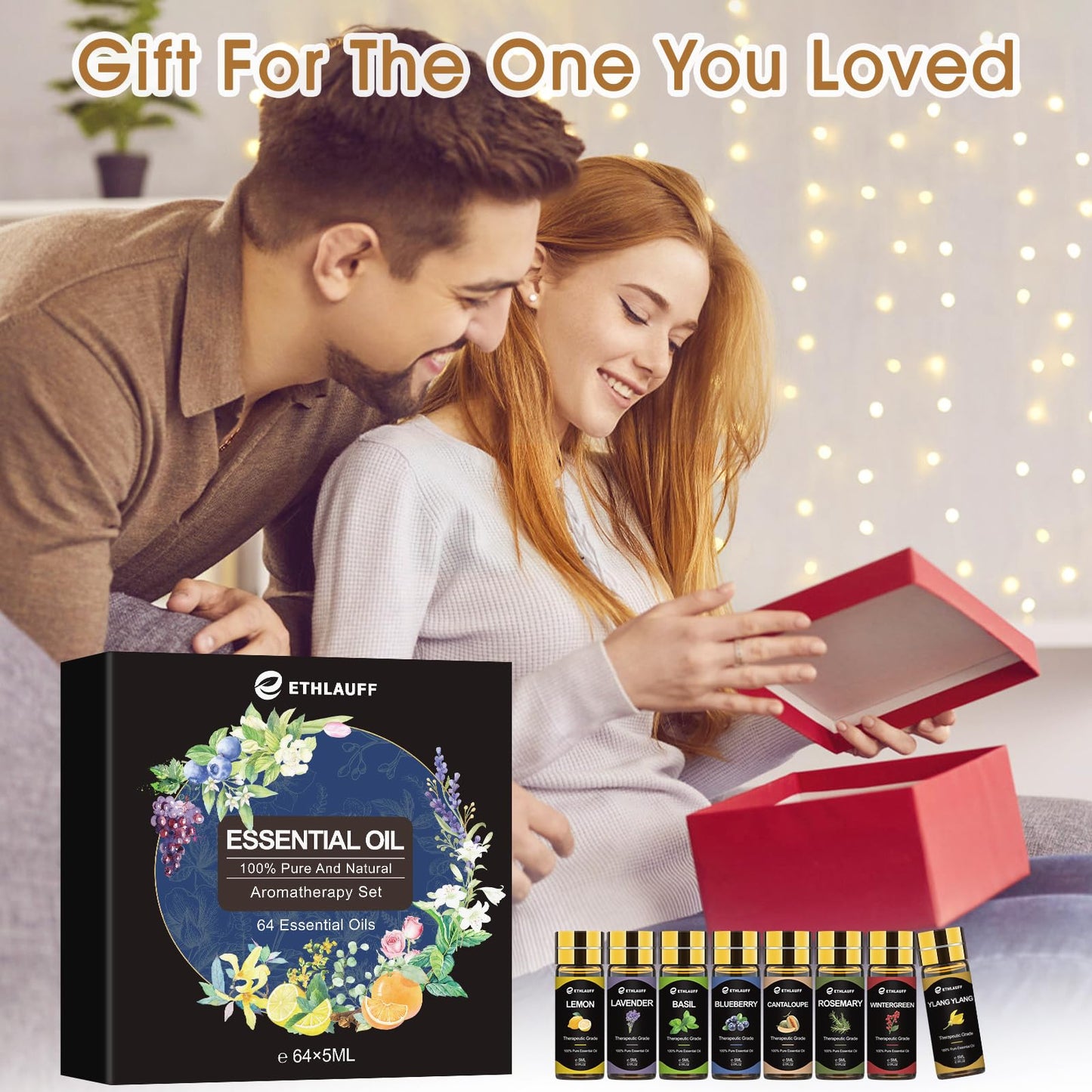 Essential Oil Set 64 Pack - Aromatherapy Oils Kit (0.17oz) for Diffusers & More