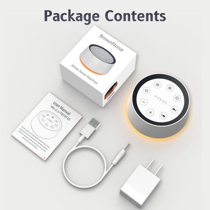 BrownNoise Sound Machine — 30 Soothing Sounds, 12 Night Light Colors, Memory, 36 Volume Levels, 5 Timers