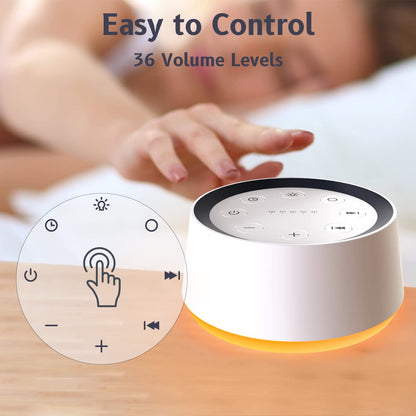 BrownNoise Sound Machine — 30 Soothing Sounds, 12 Night Light Colors, Memory, 36 Volume Levels, 5 Timers