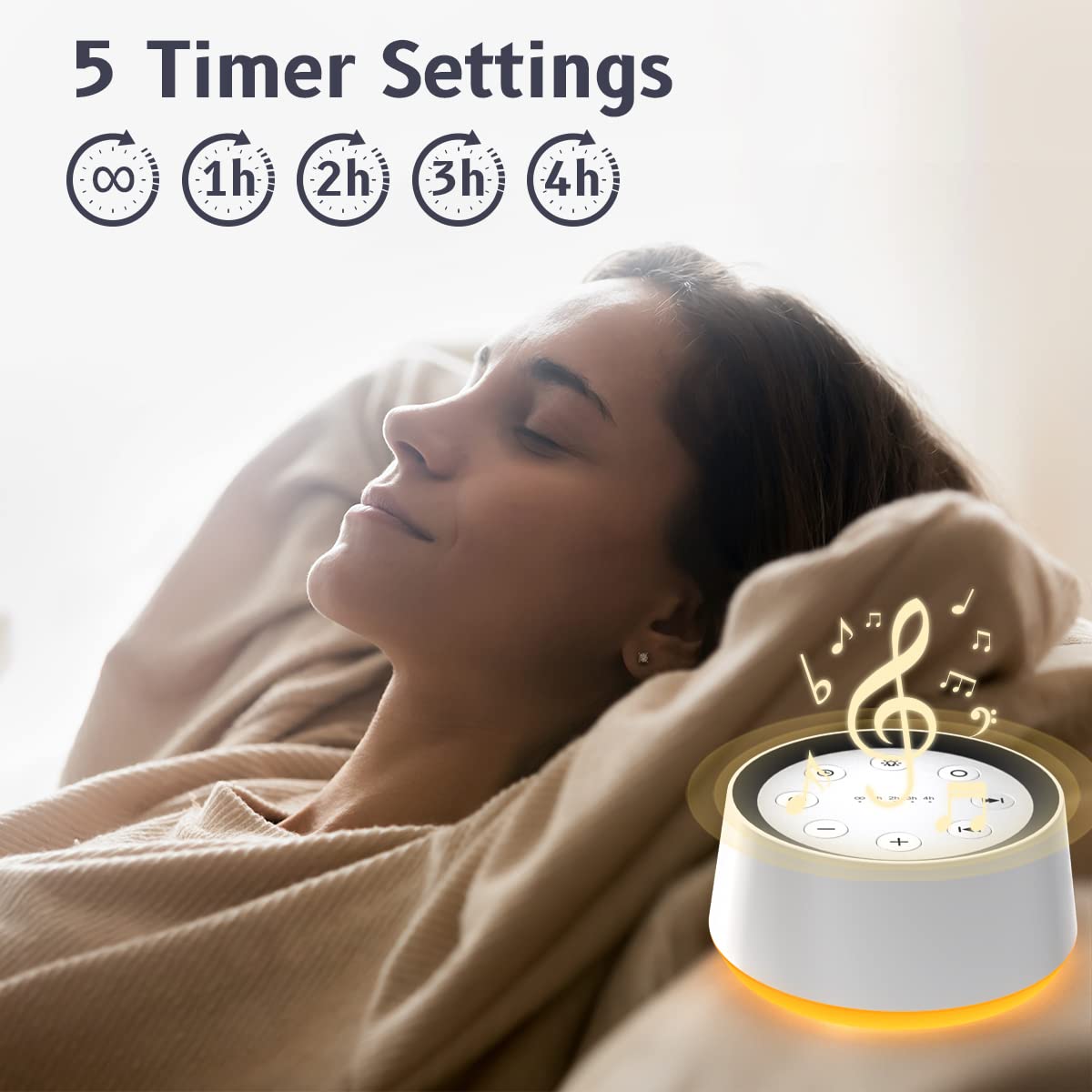 BrownNoise Sound Machine — 30 Soothing Sounds, 12 Night Light Colors, Memory, 36 Volume Levels, 5 Timers