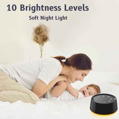 BrownNoise Brown Noise Sound Machine – 30 Sounds, 12 Night Light Colors, Memory, 5 Timers, 36 Volume Levels