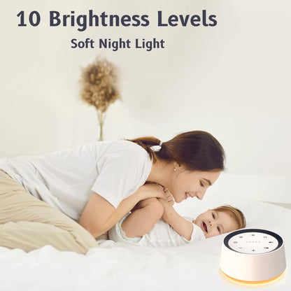 BrownNoise Sound Machine — 30 Soothing Sounds, 12 Night Light Colors, Memory, 36 Volume Levels, 5 Timers
